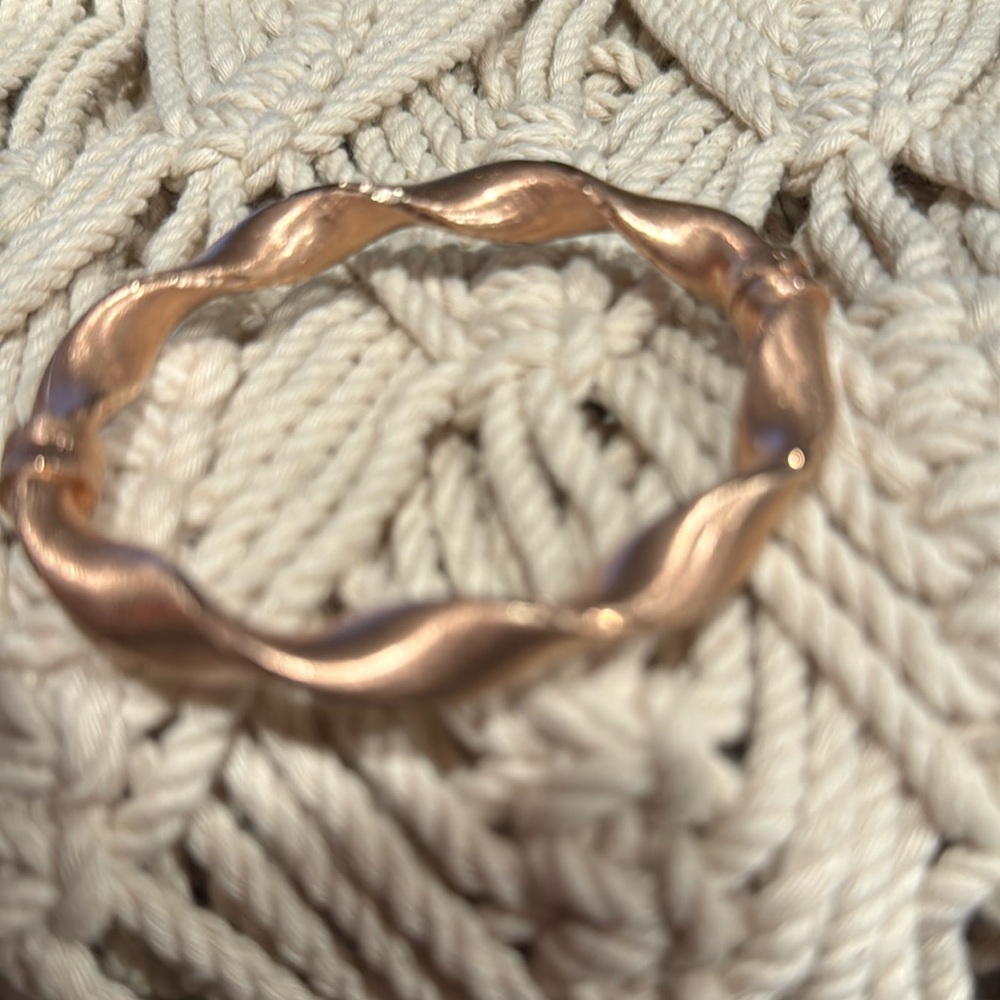 ITALIAN ROSE GOLD OVER STERLING SILVER BANGLE